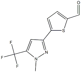 2-[1-甲基-5-(三氟甲基)吡唑-3-基]噻吩-5-甲醛结构式