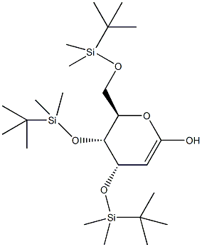 三-O-(叔丁基二甲基甲硅烷基)-D-葡萄烯糖结构式