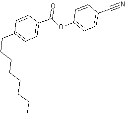 4-辛基苯甲酸4-氰基苯酯结构式
