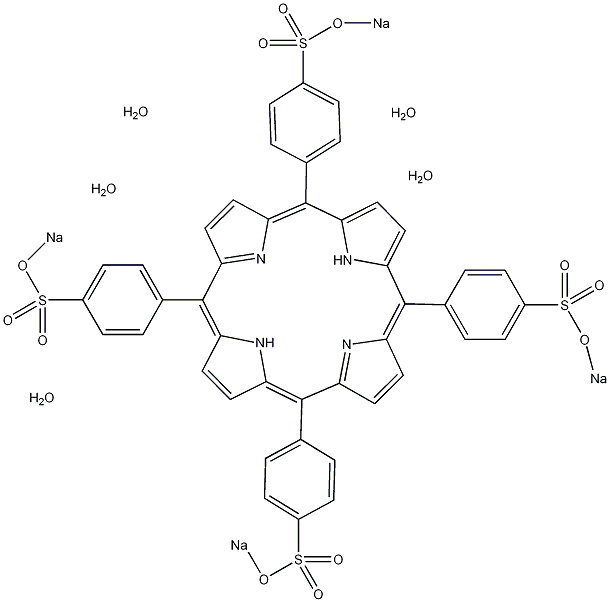 4,4',4'',4'''-(卟吩-5,10,15,20-四基)四(苯磺酸)四钠盐水合物结构式