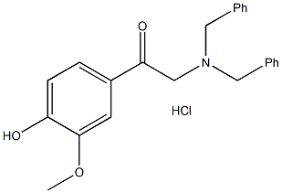 2-(二苯甲氨基)-4'-羟基-3'-甲氧基苯乙酮盐酸盐结构式