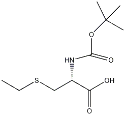 N-(叔丁氧羰基l)-S-乙基-L-半胱氨酸结构式