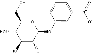 3-硝基苯 β-D-吡喃葡糖苷结构式