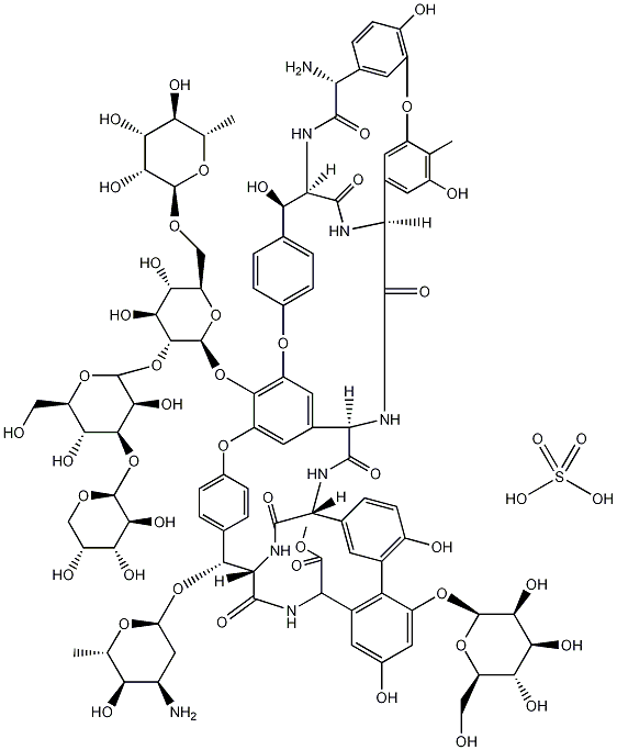 瑞斯托霉素硫酸盐结构式