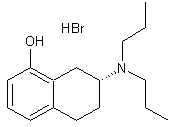 (2R)-(+)-8-羟基-2-(二正丙基氨基)萘满氢溴酸盐结构式