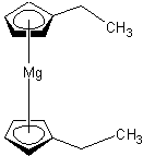 双(乙基环戊二烯基)镁结构式