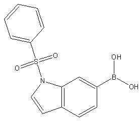 1-(苯基磺酰基)-6-吲哚硼酸结构式