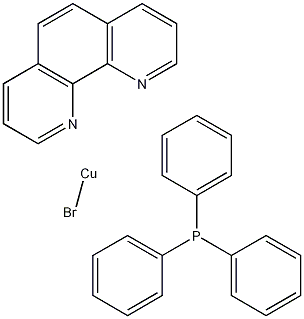 溴代(1,10-菲咯啉)(三苯基膦)铜(I)结构式