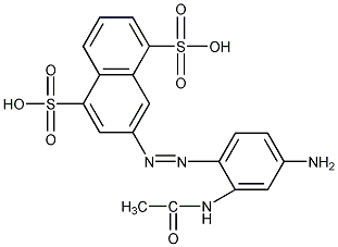 3-[[2-(乙酰氨基)-4-氨基苯]偶氮]萘-1,5-二磺酸结构式