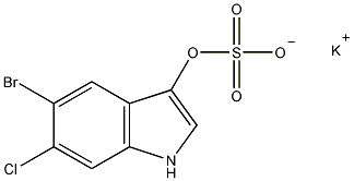5-溴-3-吲哚基硫酸钾盐水合物结构式