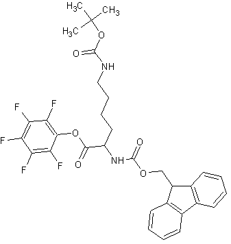Nα-FMOC-Nε-BOC-L-赖氨酸五氟苯酯结构式
