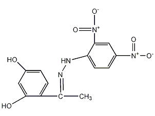 乙酮-1-(2,4-二羟基苯基)-2-(2,4二硝基苯基)腙结构式