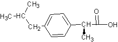 (S)-(+)-2-(4-异丁基苯)丙酸结构式