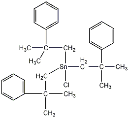 氯三(2-甲基-2-苯丙基)锡结构式