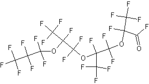全氟-2,5,8-三甲基-3,6,9-三氧杂十二酰氟结构式