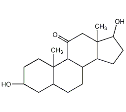 5β-雄甾烷-3α,17β-二醇-11-酮结构式
