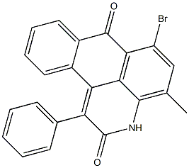 6-溴-4-甲基-1-苯基蒽并吡啶酮结构式