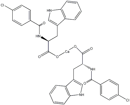 4-氯苯甲酰-L-色氨酸钙结构式