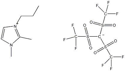 1,2-二甲基-3-丙基咪唑三(三氟甲基磺酰)甲基化物结构式