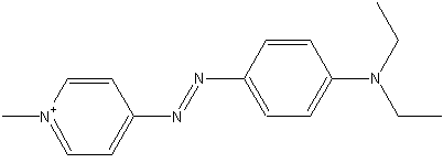 1-甲基-4-(4-二乙基氨基苯基偶氮)碘吡啶结构式