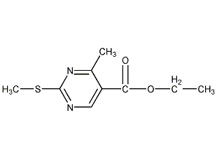 4-甲基-2-甲硫基-嘧啶-5-甲酸乙酯结构式