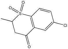 6-氯-2-甲基(硫苯并二氢吡喃-4-酮)-1,1-二氧化物结构式
