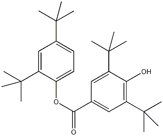 3,5-二叔丁基-4-羟基苯甲酸-2,4-二叔丁基苯酯结构式