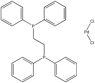 二氯化[双(1,2-二苯基膦基)乙烷]钯(Ⅱ)结构式
