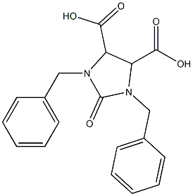 1,3-二苯甲基-2-氧代咪唑烷-4,5-二羧酸结构式