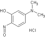 2-亚硝基-5-二甲氨基苯酚盐酸盐结构式