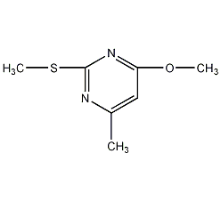 6-甲基-4-甲氧基-2-甲硫基嘧啶结构式