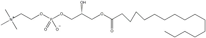 1-十六酰-sn-丙三醇-磷酸胆碱结构式
