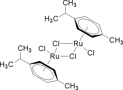 (异丙基苯)氯化钌结构式