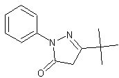 3-叔丁基-1-苯基-2-吡唑啉-5-酮结构式