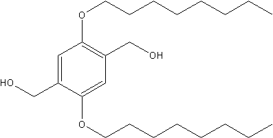 2,5-双(辛氧基)-1,4-双(羟甲基)苯结构式