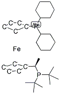 (R)-1-[(S)-2-( 二环己基膦基)二茂铁基]乙基二叔丁基膦结构式