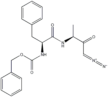 Z-苯丙胺酰-丙氨酸-重氮甲基酮结构式