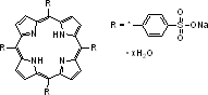 5,10,15,20-四苯基-21H, 23H-卟吩-p,p',p'',p'''-四磺酸基四钠盐水合物结构式