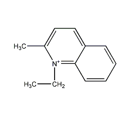 1-乙基-2-甲基喹啉鎓碘化物结构式