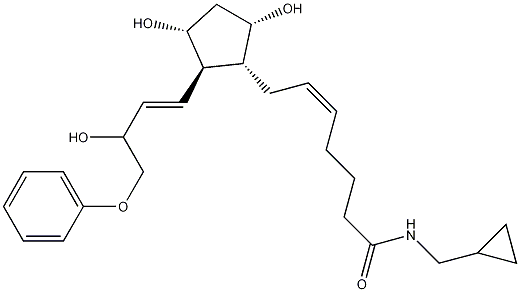(5Z)-N-(环丙甲基)-7-[(1R,2R,3R,5S)-3,5-二羟基-2-[(1E,3R)-3-羟基-4-苯氧基-1-丁烯基]环戊基]-5-庚烯酰胺结构式