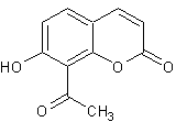 8-乙酰基-7-羟基香豆素结构式