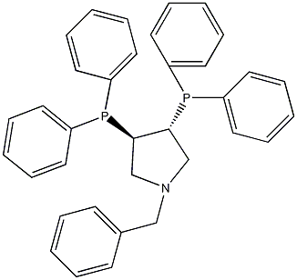 (3R,4R)-(+)-二(二苯基膦)-1-苄基吡咯烷结构式