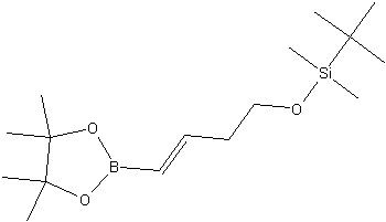 反式-4-(叔丁基二甲基硅氧基)-1-丁烯基硼酸片呐醇酯结构式