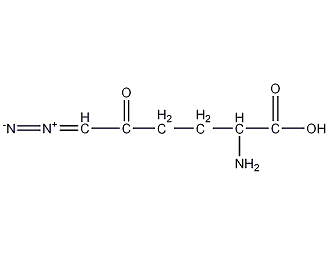 6-重氮-5-氧代-L-正亮氨酸结构式