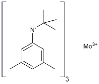 三(N-亚丁基-3,5-二甲基苯胺)钼结构式