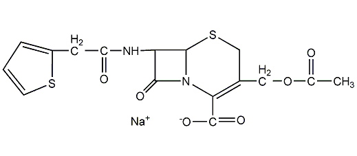 头孢噻吩钠结构式