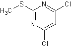 4,6-二氯-2-甲基巯基嘧啶结构式