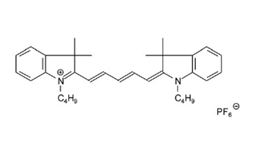 1-丁基-2-[5-(1-丁基-1,3-二氢-3,3-二甲基-2H-吲哚-2-亚基)-戊-1,3-二烯基]-3,3-二甲基-3H-吲哚六氟磷酸盐结构式