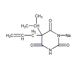 5-烯丙基-5-异丙基巴比妥钠结构式
