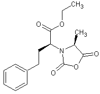 N-[1-(S)-乙氧羰基-3-苄丙基]-L-丙氨酸-N-羧基酸酐结构式
